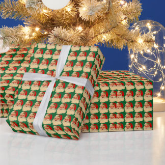 Vintage Santa Face ll Wrapping Paper