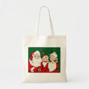Vintage Santa Family Christmas Budget Tote Bag