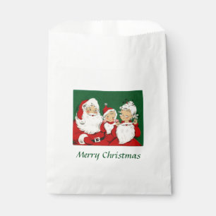Vintage Santa Family Christmas Favour Bags