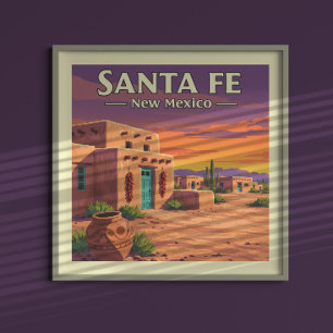 Vintage Santa Fe New Mexico Poster