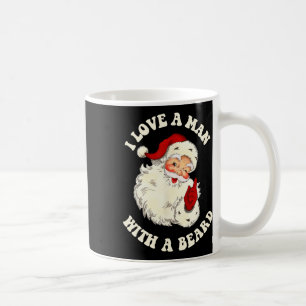 Vintage Santa Fun Retro I Love A Man With A Beard Coffee Mug