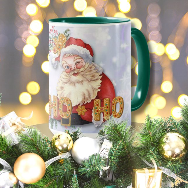 Vintage Santa & Gingerbread Ho-Ho-Ho Coffee Mug (Creator Uploaded)