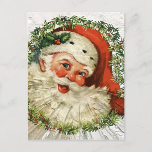 Vintage Santa Grunge Holiday Postcard