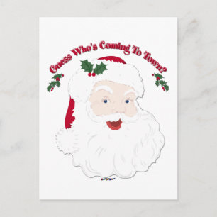 Vintage Santa Guess Who's Coming? Holiday Postcard