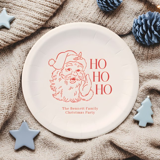 Vintage Santa “Ho Ho Ho” Christmas Paper Plate (Creator Uploaded)