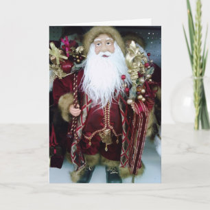 VINTAGE SANTA HO HO HO HOLIDAY CARD