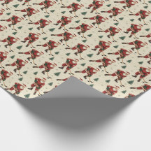 Vintage Santa Hockey Wrapping Paper