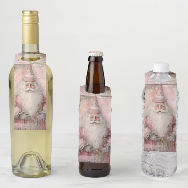 Vintage Santa Holiday Bottle Tag (In Situ)