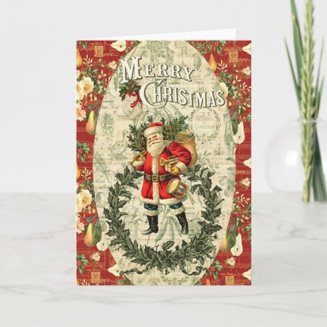 Vintage Santa Holiday Card (Front)