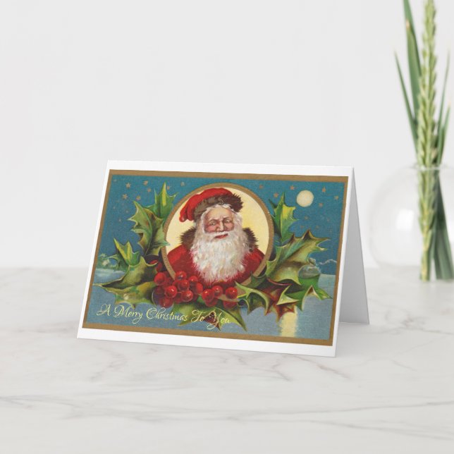 Vintage Santa Holiday Card (Front)