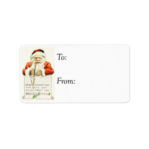Vintage Santa Hopes he Did Not Forget Gift Tag