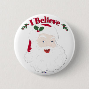 Vintage Santa I Believe Christmas 6 Cm Round Badge