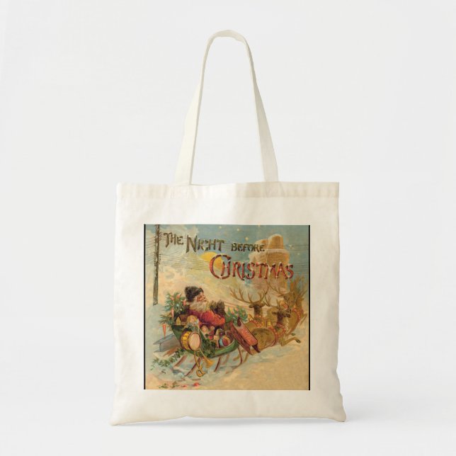 Vintage Santa in his reindeer sleigh Bag (Front)