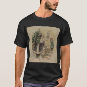 Vintage Santa in Snow T-Shirt