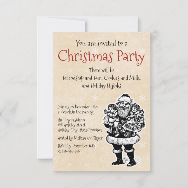 Vintage Santa Invitation (Front)