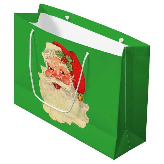 Vintage Santa Large Gift Bag (Front Angled)
