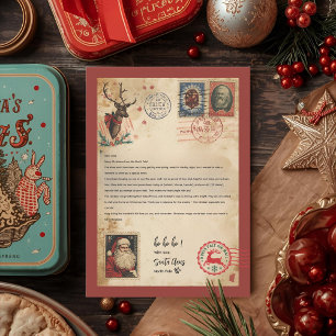 Vintage Santa Letter Template   Retro North Pole 