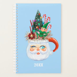 Vintage Santa Light Blue Planner