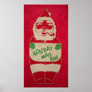 Vintage Santa Mail Bag Poster