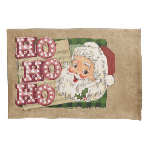 Vintage Santa Marquee Lights Ho Ho Ho Pillowcase