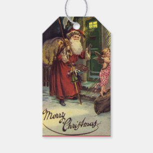 Vintage Santa Merry Christmas Holiday Gift Tags