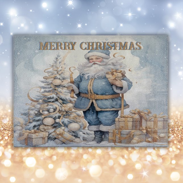 Vintage Santa Merry Christmas Monogram |  Cutting Board (Creator Uploaded)