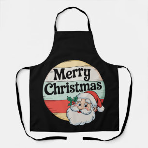 Vintage Santa Merry Christmas Old Xmas Fashioned Apron