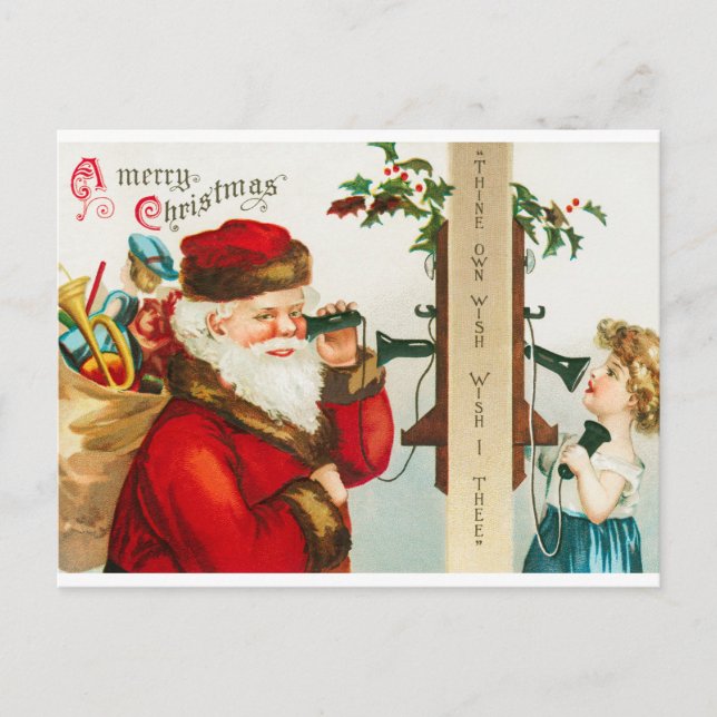 Vintage Santa Merry Christmas  Postcard (Front)