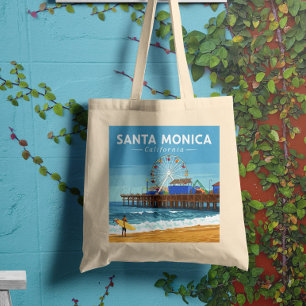Vintage Santa Monica California Tote Bag