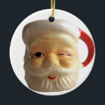 Vintage Santa Mug Christmas Ornament (Winking)<br><div class="desc">Nothing says, "Christmas, " like a vintage Santa mug. With this Vintage Santa Mug Christmas Ornament, having a cup of cheer doesn't have to be limited to beverages. This adorable Vintage Santa Mug Christmas Ornament features front and back images of a classic, 1960's Santa mug, complete with a red handle,...</div>