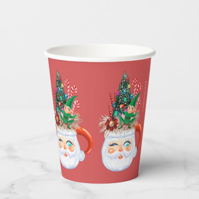Vintage Santa Mug Paper Cups (Back)