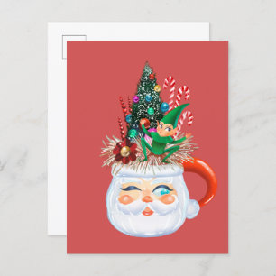 Vintage Santa Mug Postcard