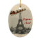 Vintage Santa over Paris Christmas Ornament
