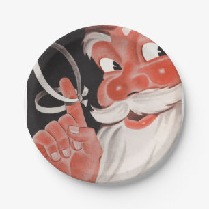 Vintage Santa Paper Plate