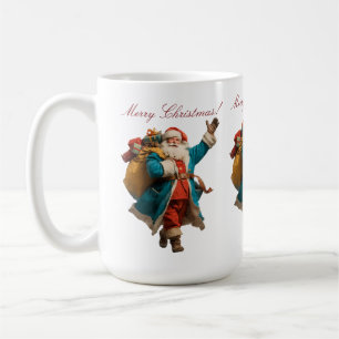 Vintage Santa Personalised Christmas Design Coffee Mug