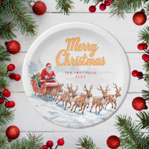 Vintage Santa Personalised Christmas Plates