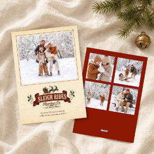 Vintage Santa Photo Collage Christmas Card