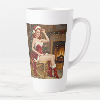 Vintage Santa Pin-up Art Latte Mug
