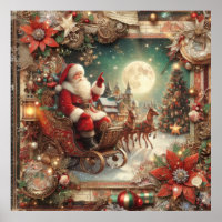 Vintage Santa Poster