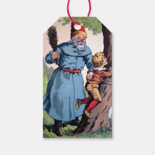 Vintage Santa Punishing Child Gift Tags