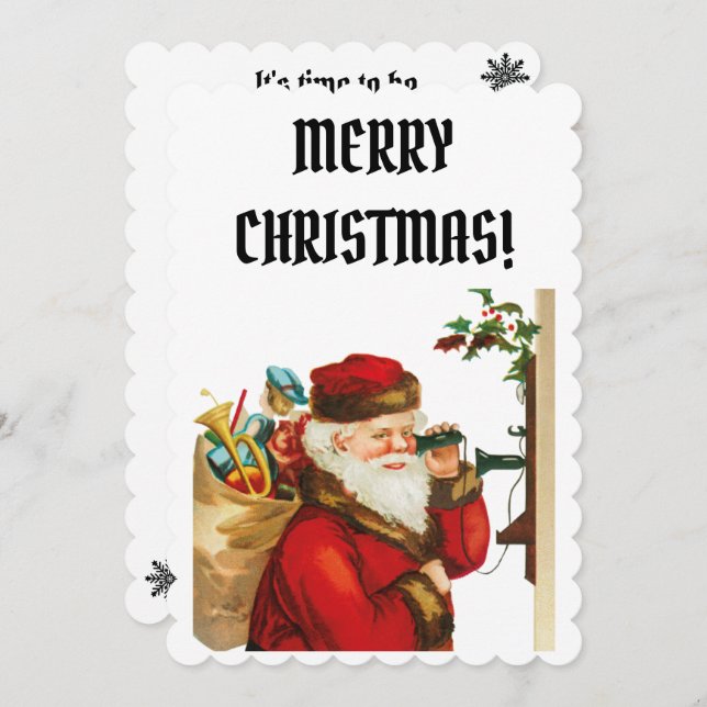 vintage santa retro happy christmas (Front/Back)