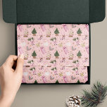 Vintage Santa Retro Pink Christmas Custom Monogram Tissue Paper<br><div class="desc">Add a whimsical touch to your holiday wrapping with this exquisite custom monogram tissue paper. Each sheet is adorned with hand-painted watercolor illustrations featuring various vintage-inspired elements. At the centre, a charming vintage pink typewriter and pink mailbox set the scene, surrounded by a festive Christmas tree and retro ornaments. The...</div>