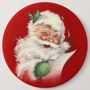Vintage Santa Reworked! 6 Cm Round Badge