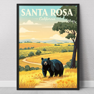 Vintage Santa Rosa California Poster