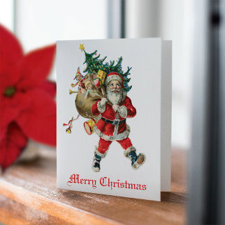 Vintage Santa Sack of Toys Non-Photo Holiday Card