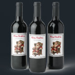 Vintage Santa Sitting in a Comfy Chair Christmas Wine Label<br><div class="desc">Bottle labels with a vintage style image featuring classic Santa Claus sitting in an old-fashioned arm chair. Lovely traditional Christmas design.</div>