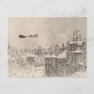 Vintage Santa Sleigh – Cozy Christmas Holiday Postcard