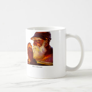 Vintage Santa Smoking Pipe Hunter Coffee Mug