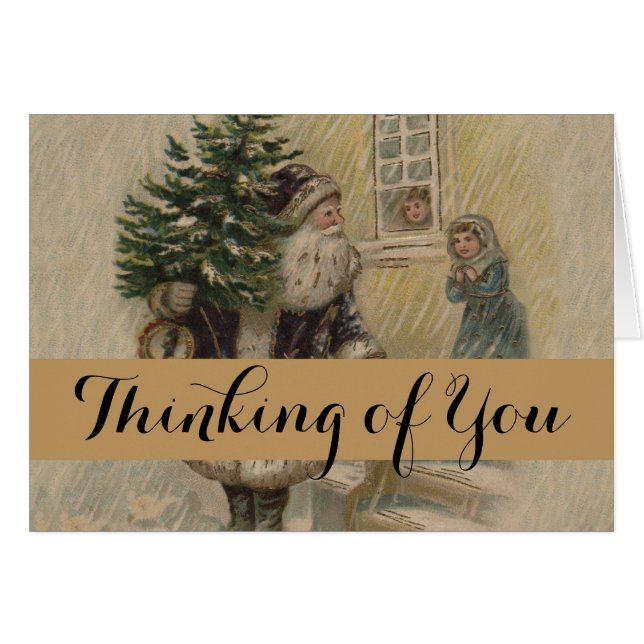 Vintage Santa Snow Christmas Tree (Front Horizontal)