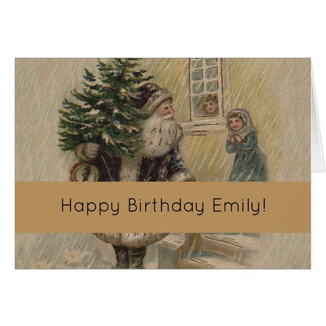 Vintage Santa Snow Christmas Tree (Front Horizontal)